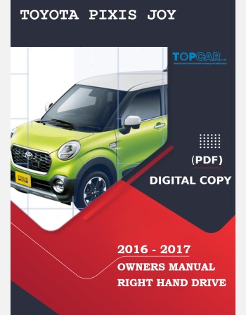 toyota pixis joy 2016-2017 owners manual in english